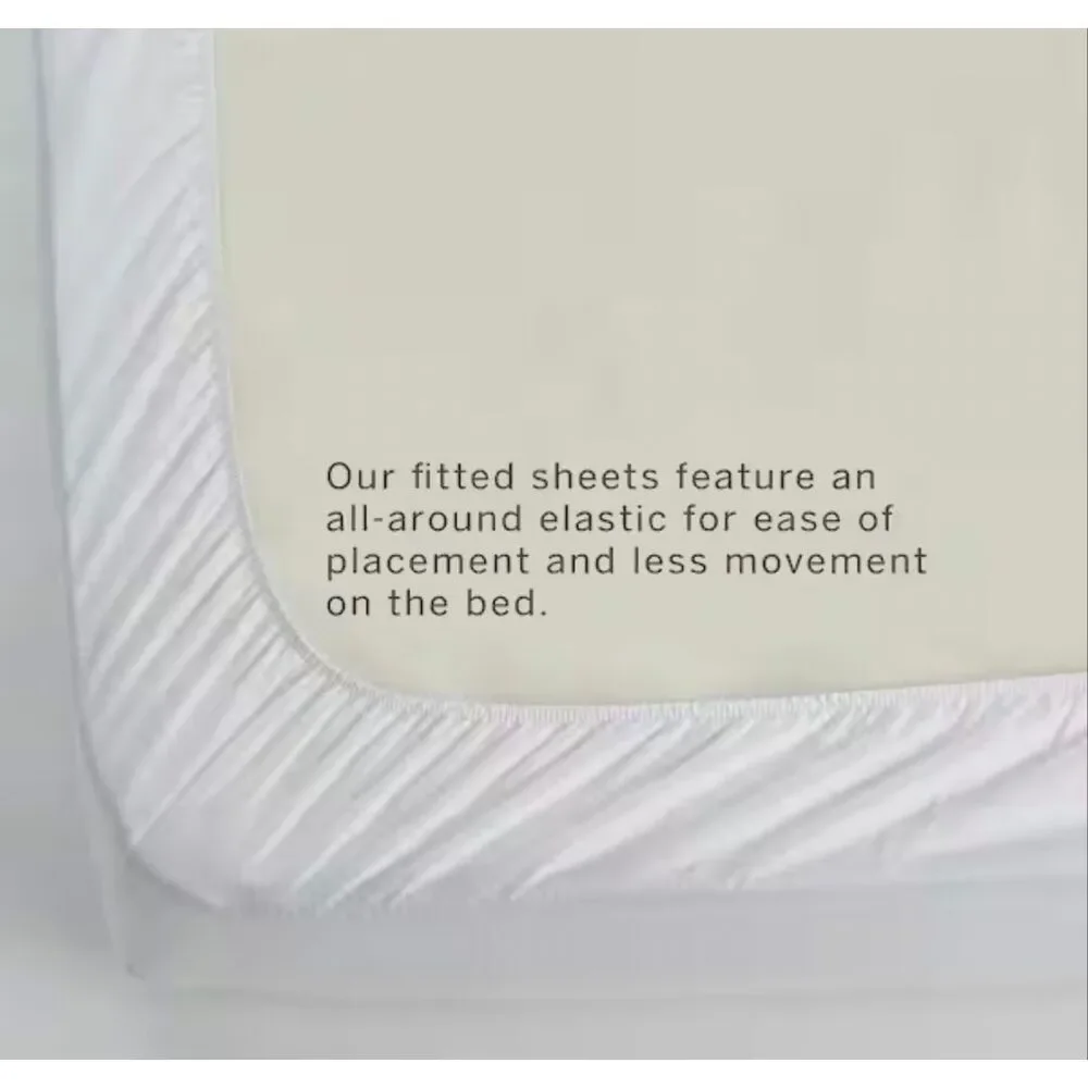 The Company Store Narrow Stripe Navy 100% Cotton Percale Fitted Sheet, Twin